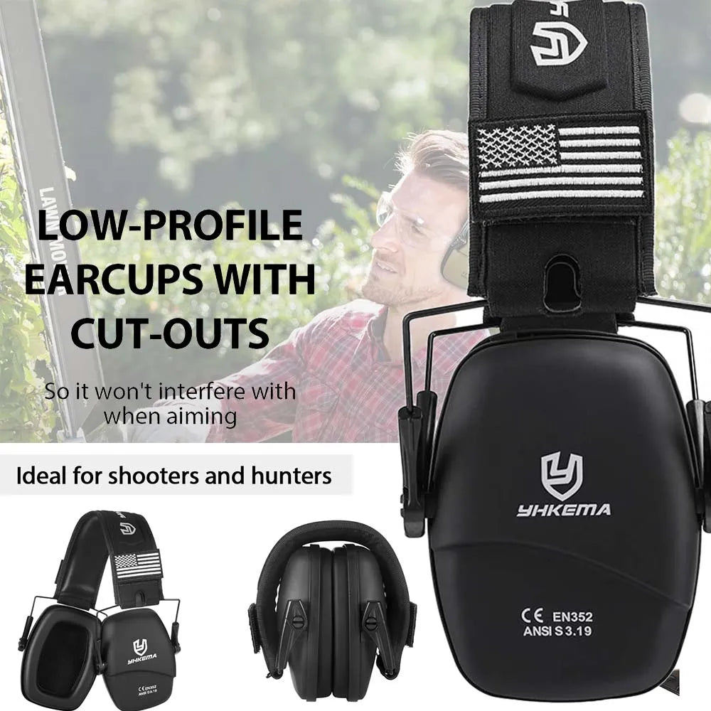 YHKEMA Anti-Noise Shooting Earmuff Tactical Headset Hunting Folding Ear Defenders Ear Protector Hearing Protection Soundproof