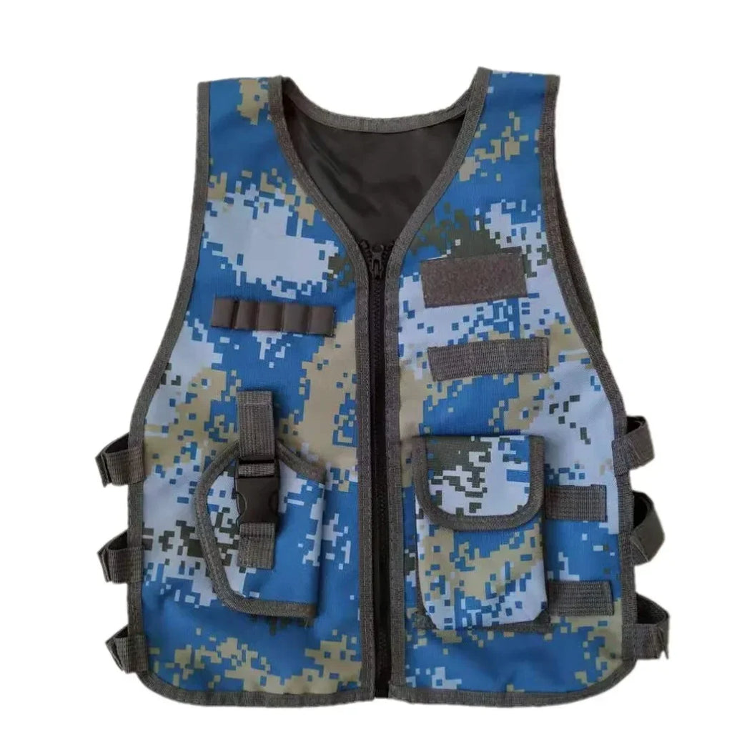 Fans Outdoor Children Tactical Vest Adjustable Camouflage CS Game Vest Kids Nylon Hunting Cosplay Sports Fishing CS Clothing New