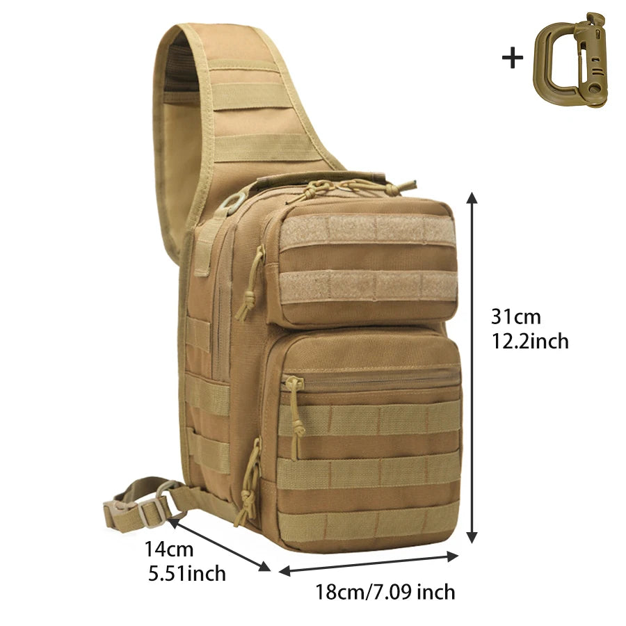 Multi pocket shoulder storage bag with large capacity and quick release buckle design, large sports chest bag