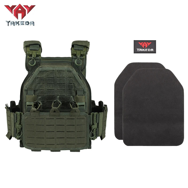 YAKEDA New Combat Vest 6094 Quick Release Lightweight Laser Cut Tactical Vest Black Gear Carry Hunting Tactical Vests