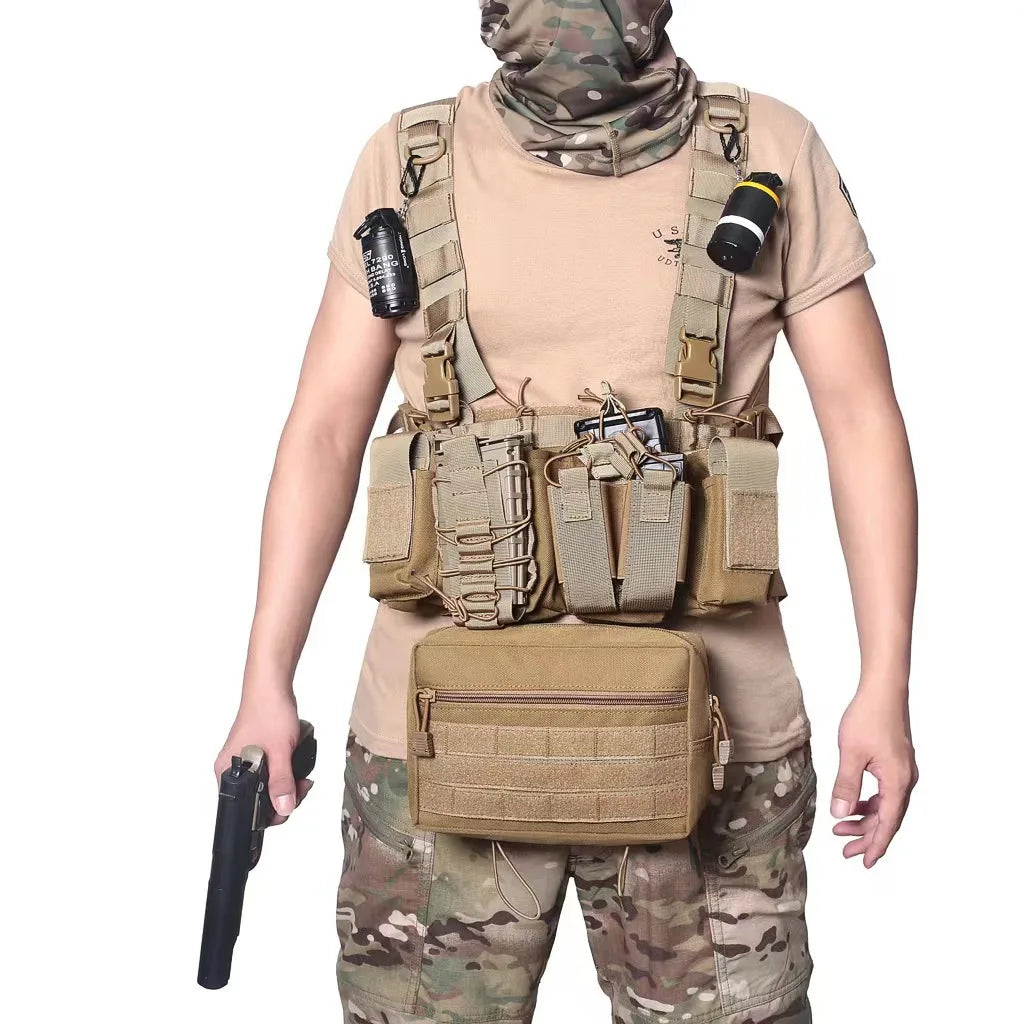Outdoor Sports Molle Tactical EDC Pouch Dump Drop Pouche Organizer D3 Chest Rig MK3 Vest Bag Hiking Camping Hunting Accessories