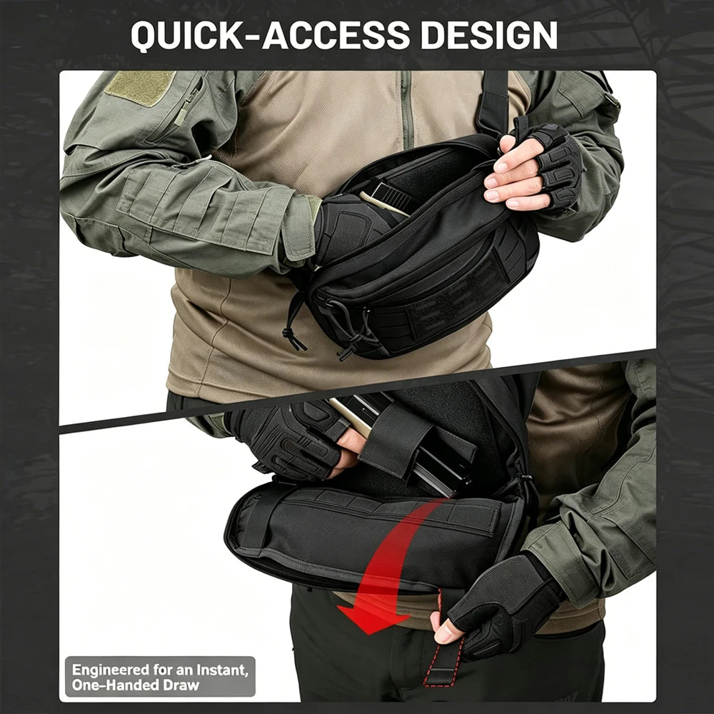 Tactical Pistol Gun Bag Concealed Carry Gun Fanny Pack Pistol Holster Bag Quick Release Handgun Pouch  EDC Shoulder Sling Bag
