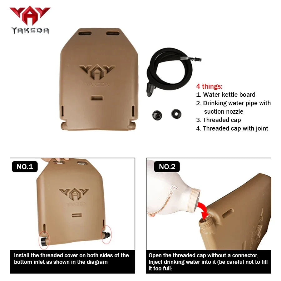 YAKEDA 1.75L PE food grade water bag inner tank vest water bag insert board 110cm with suction nozzle soft water pipe