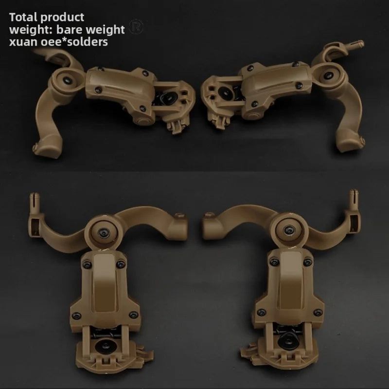 Sound Pickup Tactical Headset Helmet Rail Mounting Arm Set Accessories, Rotatable and Foldable Headset Storage