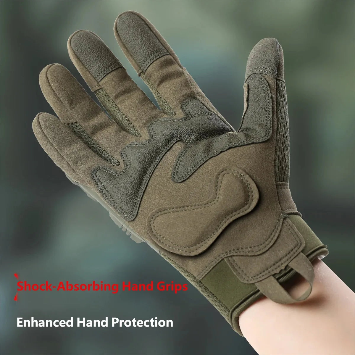 CHRLCK Men Anti-Scratch Cycling Tactics Gloves Wear-resistant Full Finger Hiking Gloves Summer Non-Slip Camping Training Gloves