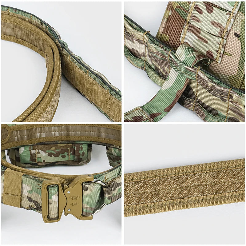 ARTEX Tactical Battle Belt 7 in 1 Airsoft Utility, Tactical Waist Belt 1000D Nylon Tactical Duty Belt with Mag Pouch Bag