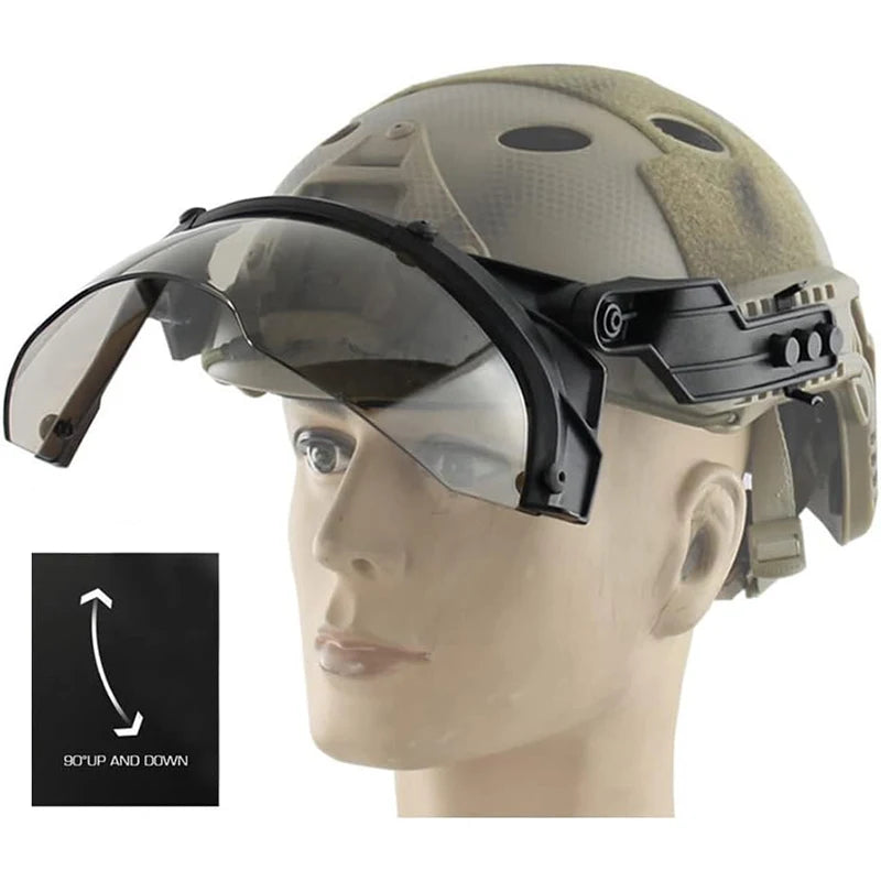 Adjustable Tactical Helmet Guide OP Goggles Detachable FAST MICH Helmet Anti Fog and Anti Riot OP CS Protective Goggles