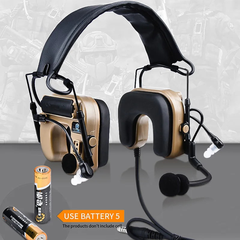 Tactical WADSN Com IV C4U Headset Headphone Hearing Protection Ken Shooting Headphones Military Noise cancellation communication