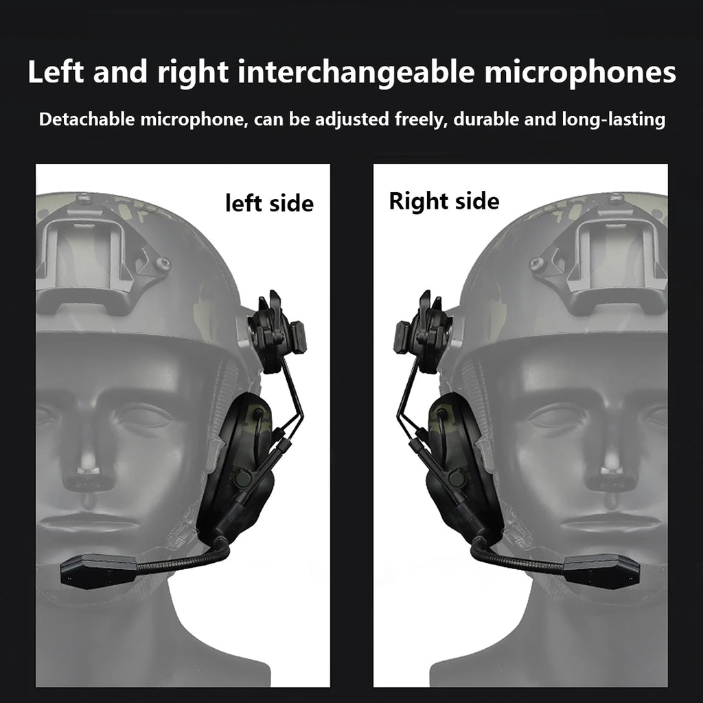Tactical Gen5 Helmet Headset Foldable No-Pickup Version Shooting Noise-Cancelling Headphones Hunting PTT Fast Helmet Adapter