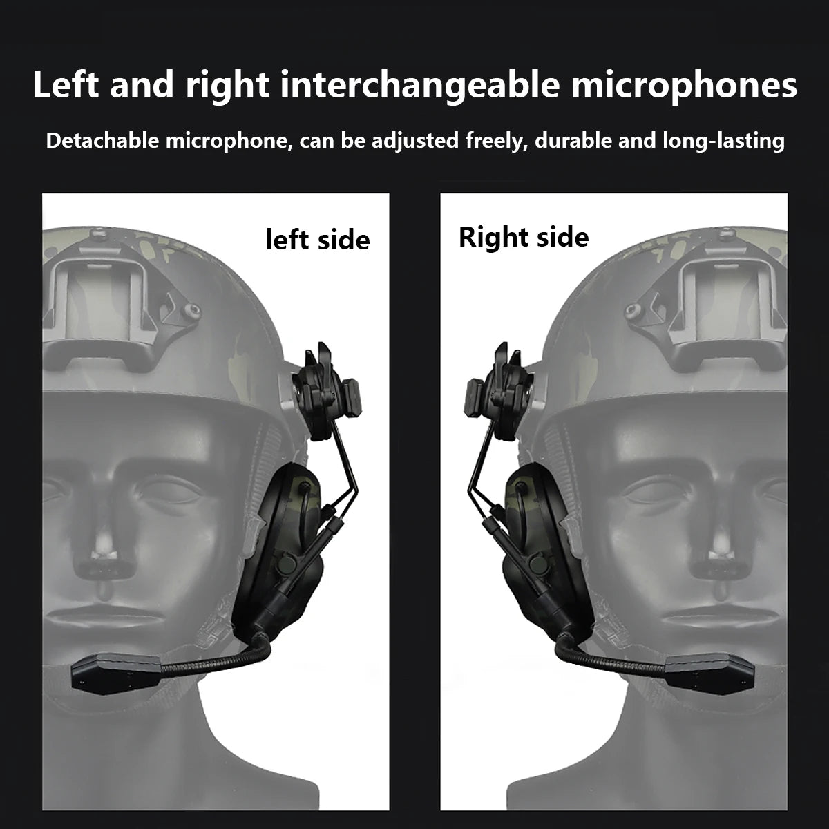 Tactical Gen5 Helmet Headset Foldable No-Pickup Version Shooting Noise-Cancelling Headphones Hunting PTT Fast Helmet Adapter