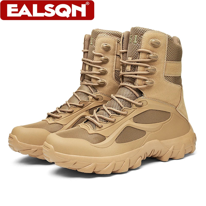 Men's Shoes High Top Hiking Boots Tactical Special Forces Field Man Boot Outdoor Non-Slip Durable Training Hunting Boots