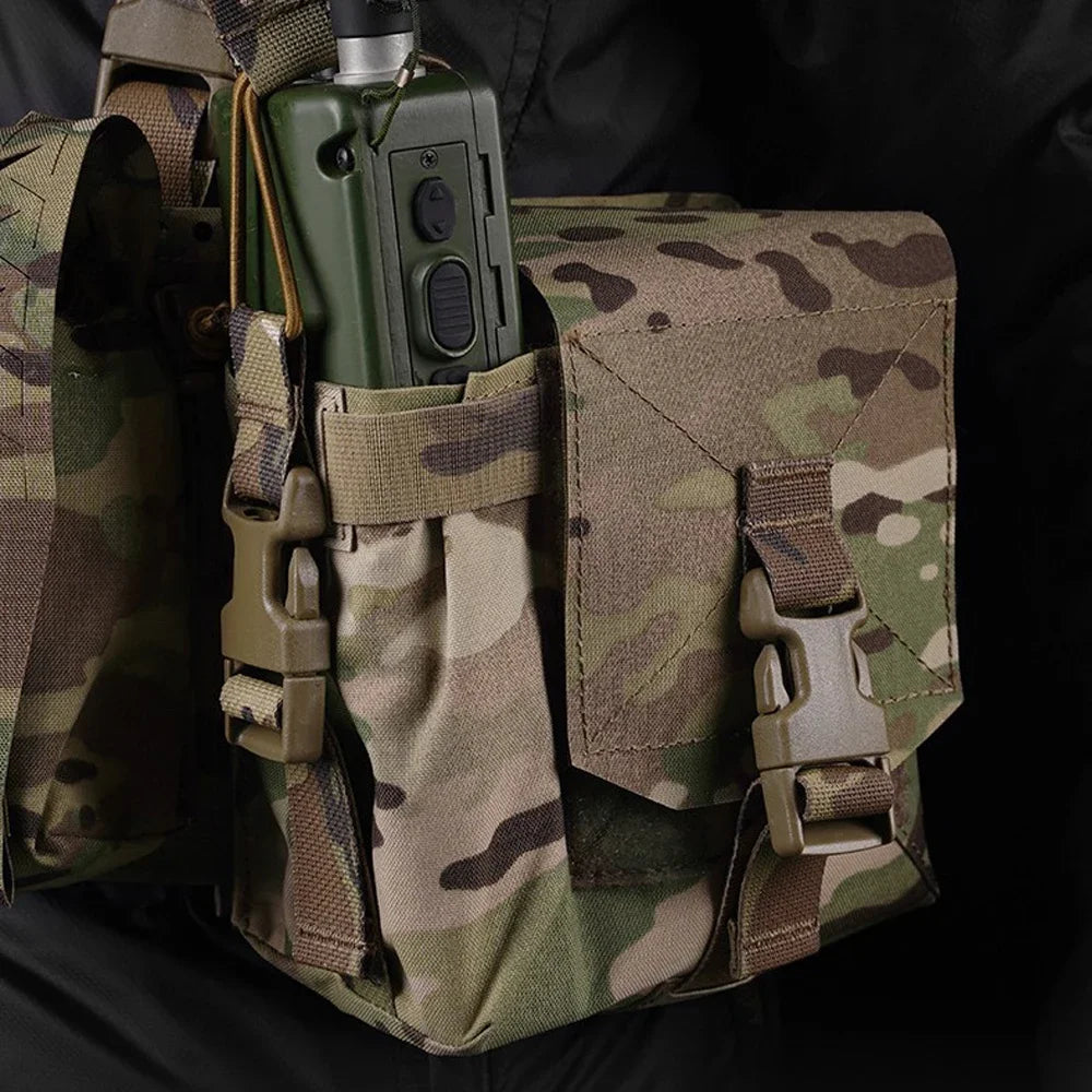 Molle Pouch Large Utility GP Pouch Walkie Talkie Carry Holder EDC Bag Admin Sub Pouch Hunting Vest Accessory
