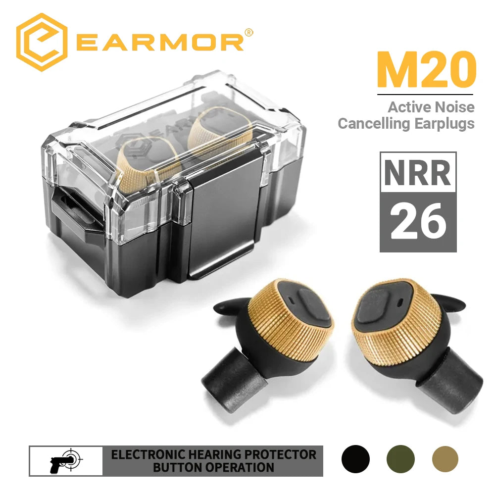 EARMOR M20 Electronic Earplugs Headset Anti Noise Ear Plug Noise Canceling Ear Muff for Shooting Hearing Protection NRR26db