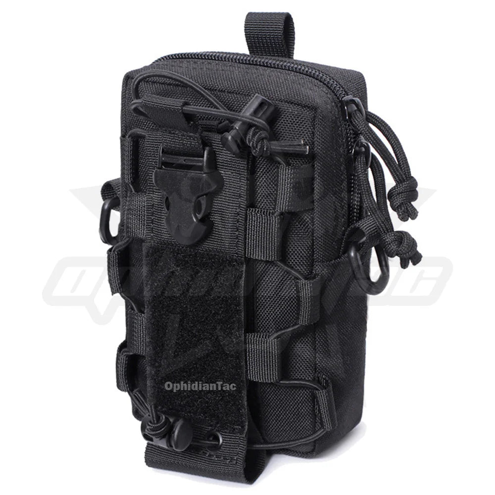Molle system water bottle bag outdoor sports mobile phone holder camping hiking organizer waist bag