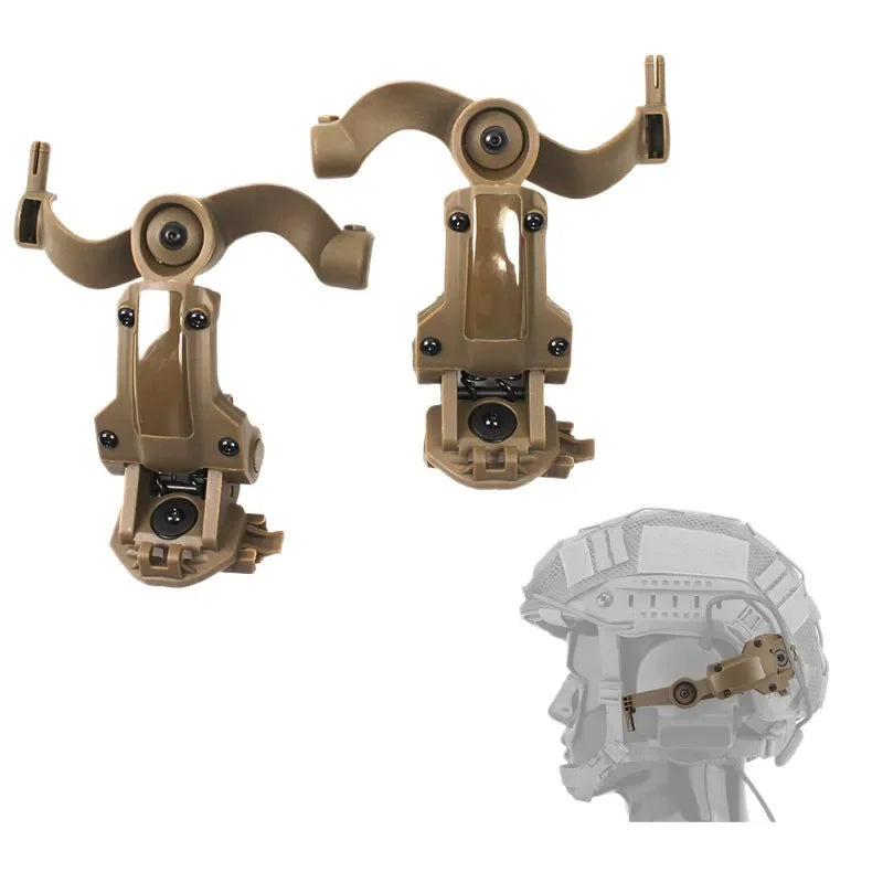 Tactical Helmet Mount for Noise Reduction Earphones Compatible with C Series Pickup FAST Rail System Multi-Angle Adjustable