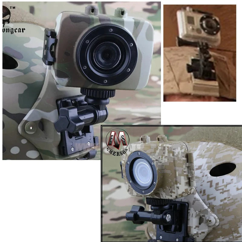 Tactical Mini Helmet Camera Video And Photo Recorder with LCD Adjustable Angle for FAST Helmet Compatible with Military And Outd