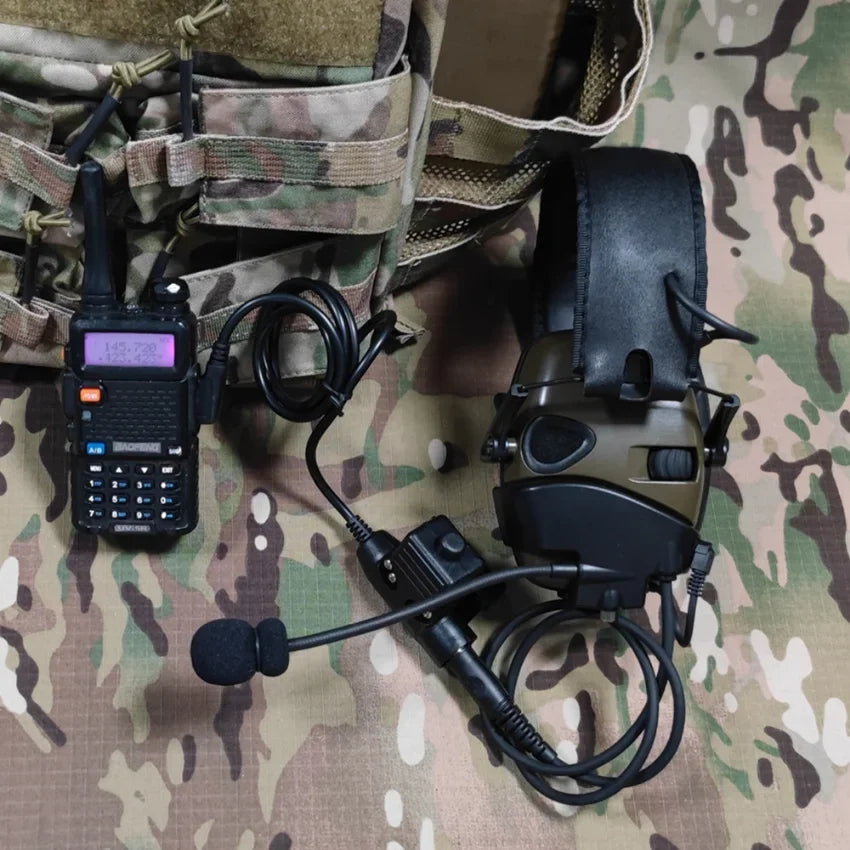 Tactical Headset Electronic Shooting Earmuffs with External Microphone Kit for Howard Leight Impact Sports Tactical Headset