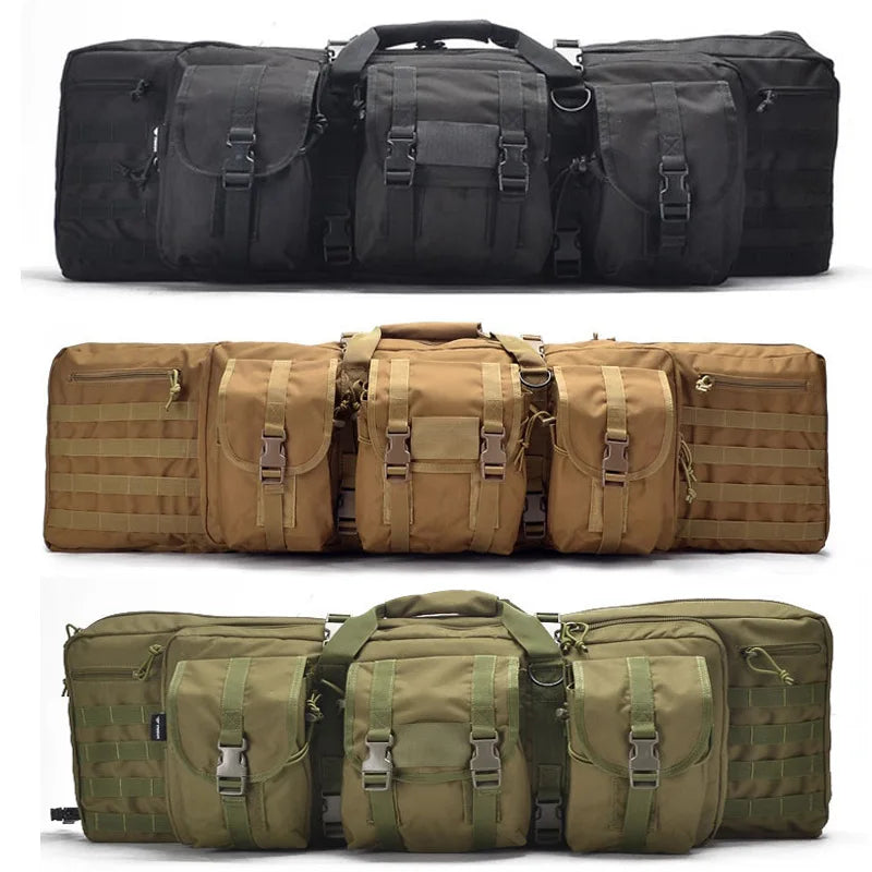 Tactical 36/47inch Gun Bag Double Rifle Backpack Outdoor Long Gun Case Large Capacity Fishing Bag Hunting Accessories