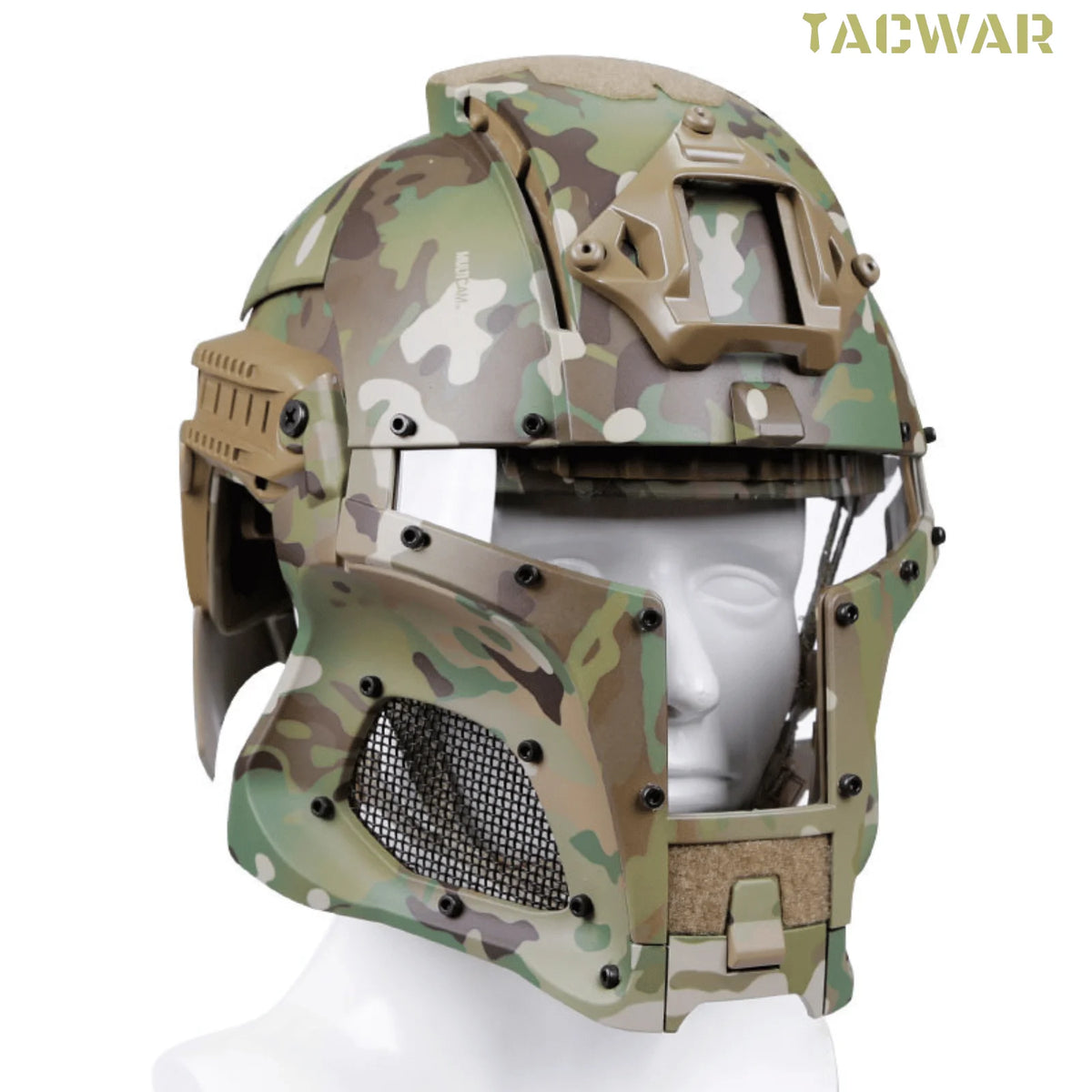 Medieval Iron Warrior Airsoft Helmet for Cosplay, Tactical Helmet Full Face with Visor Goggles For Hunting Airsoft