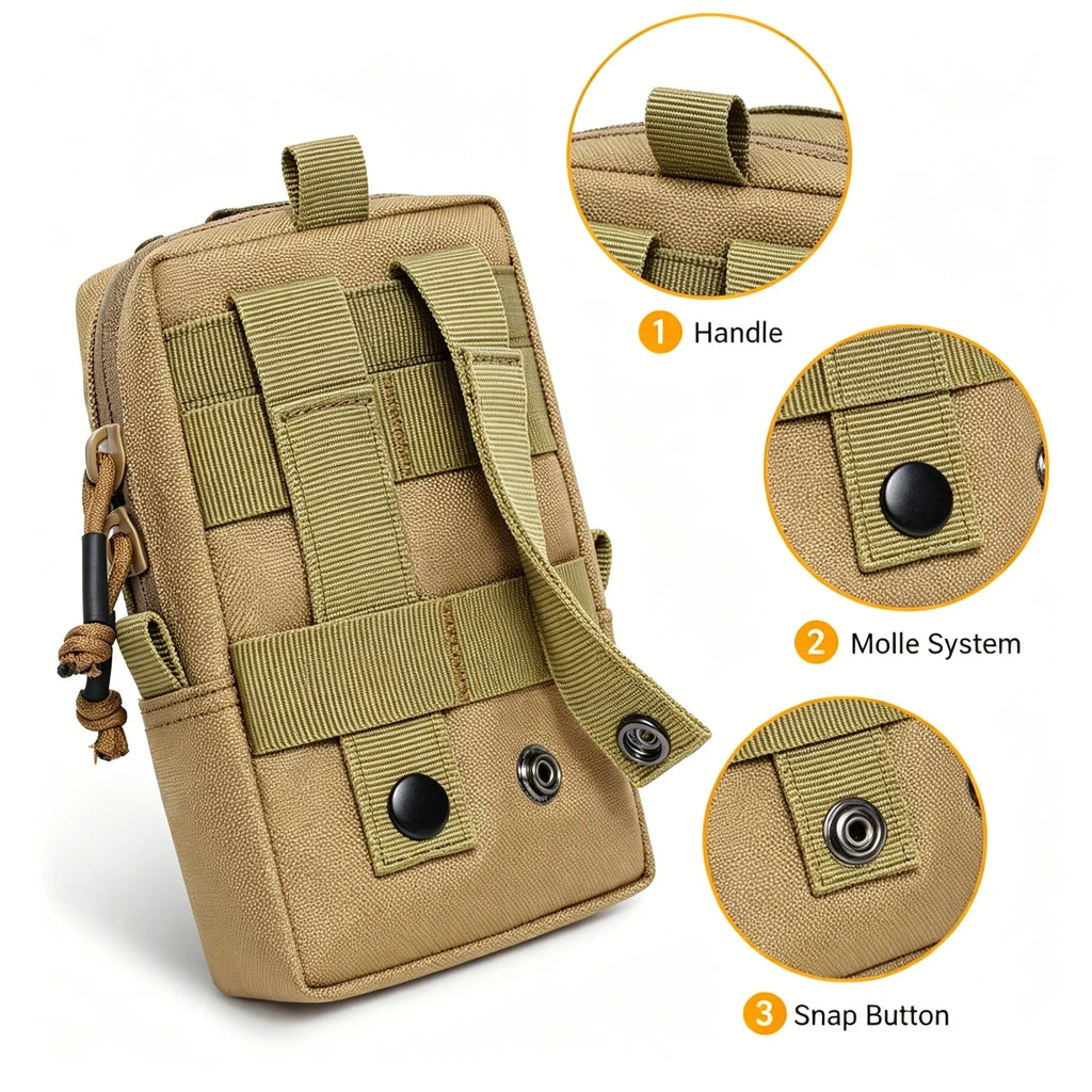 Multipurpose Tactical MOLLE EDC Pouch Quick Detach Utility Organizer Bag for Phone Tools and Everyday Carry