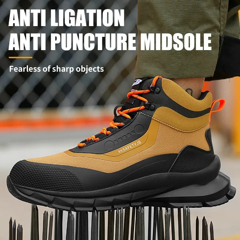 New Fashion 2024 Lightweight Work Boots Indestructible Safety Shoes Men Steel Cap Puncture-Proof Sneakers Male Footwear