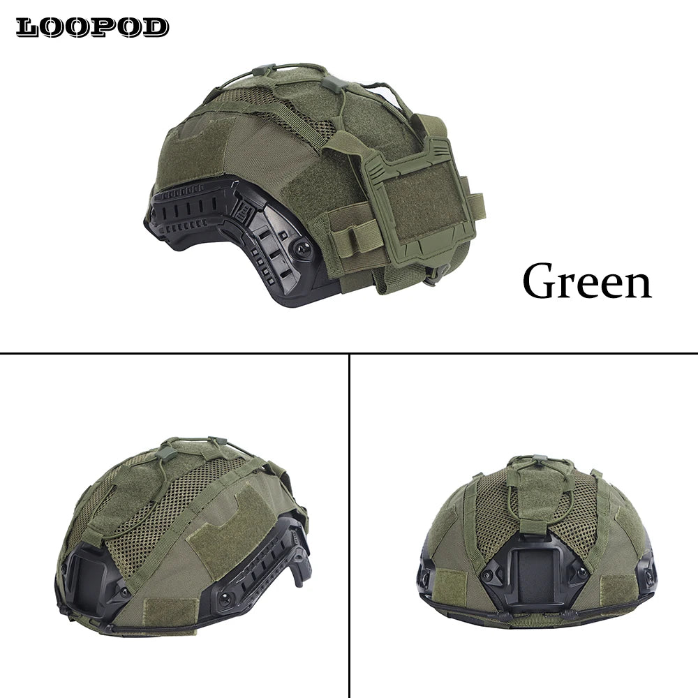 Tactical Helmet Cover for Maritime Helmet with NVG Battery Pouch Hunting Suitable for Tactical Protective and Outdoor Activities