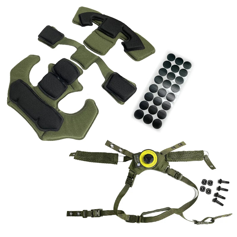 Wendy FAST MICH ACH Tactical Helmet Suspension System - Gen1 Memory Foam Pads Adjustable Lanyard for Hunting Airsoft Paintball