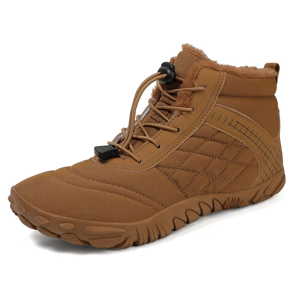Barefoot Snow Boots Minimalist Ankle Boots Anti Slip Casual Winter Booties Thermal Trail Running Shoes Plush for Outdoor Travel
