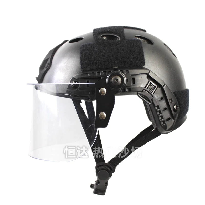 Tactical Helmet with Adjustable Padding and Chin Strap for Military Police Airsoft Compatible with FAST PJ MH CS Helmets