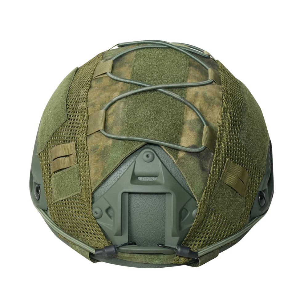 BOOIU Tactical Helmet Cover Airsoft High-cut Helmet Cover Hunting CS Camo with Elastic Cord for MH PJ BJOPS-Core Fast Helmet