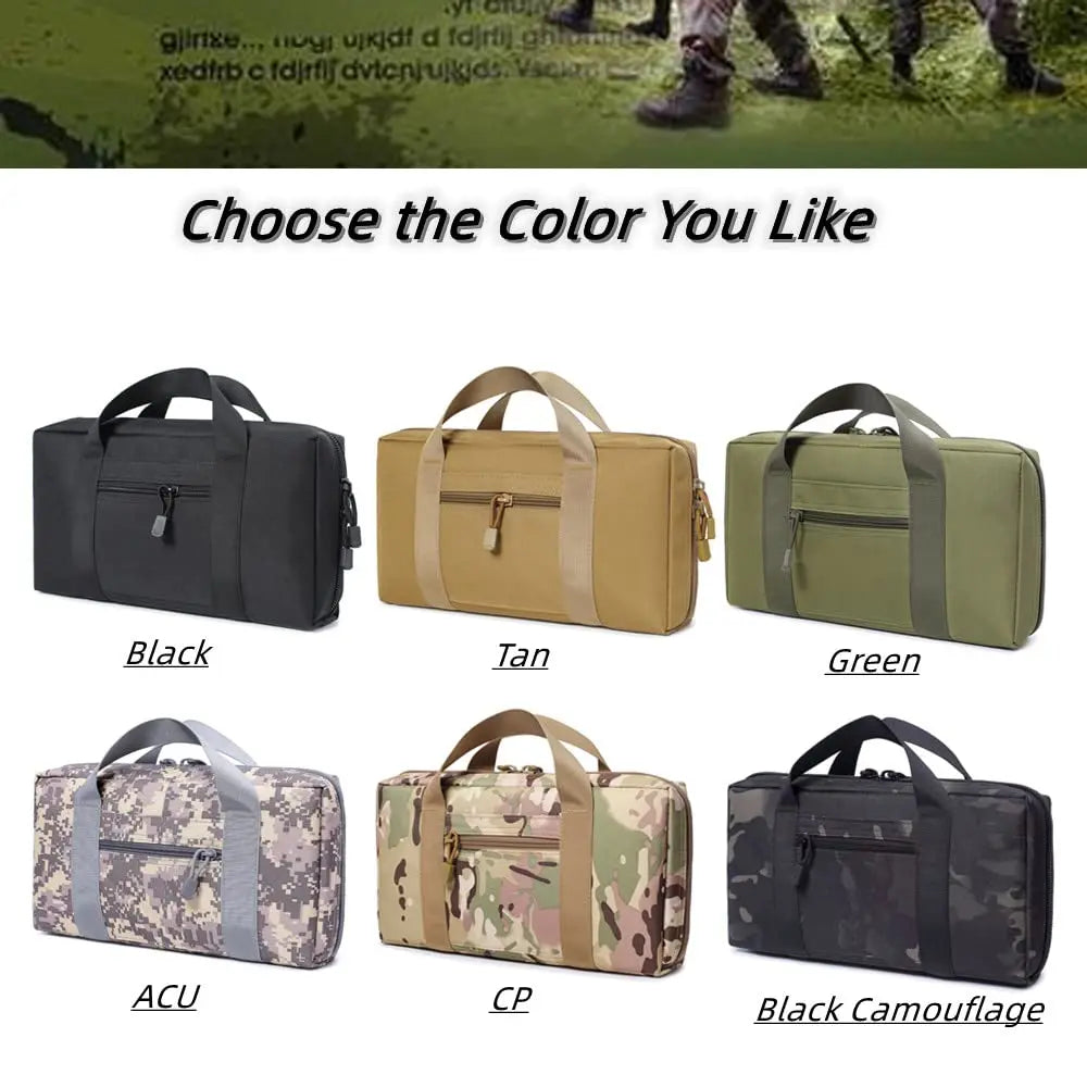 Tactical Gun Range Bag Shooting Pistol Bag Handgun Compact Duffle Bag Gun Case Bag Hunting Handguns and Magazines Storage Bag