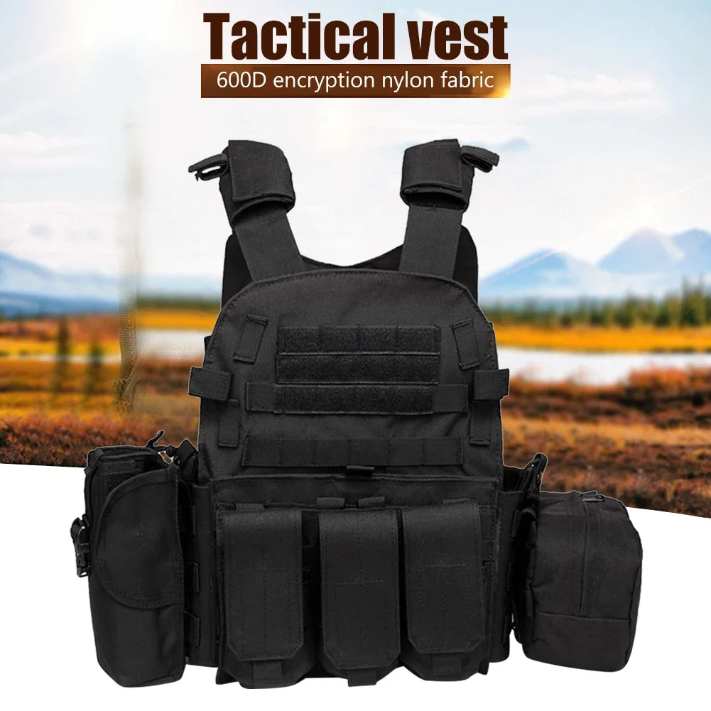 Nylon Tactical Vest Body Armor Hunting Carrier Airsoft Accessories Men Combat  Camo Military Army Vest Outdoor CS Hunting