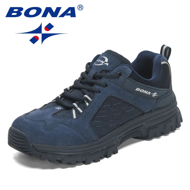BONA New Designers Wear Resistance and Skid Resistance Hiking Shoes Trekking Sneakers Men Shoes Man Trekking Walking Joggi