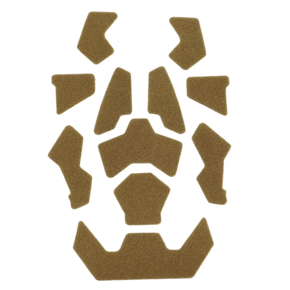 11Pcs/Set Super High Cut Tactical FAST Helmet Magic Sticker Helmet Hook Loop Patches Helmet Accessories BK/MC