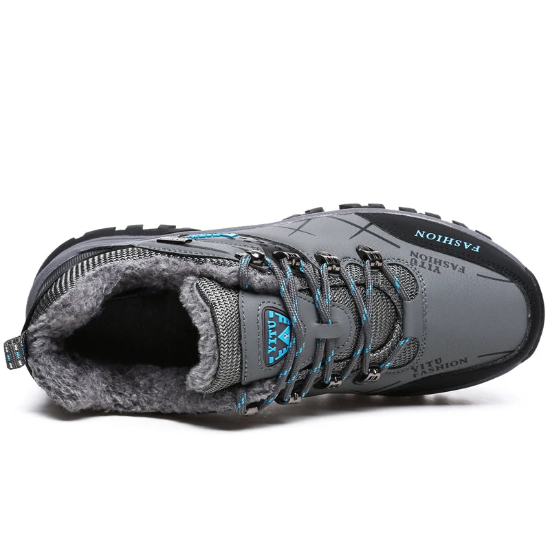 Men Fashion Ankle Boots Winter Warm Plush Snow Boots Men Outdoor Sneakers Work Boots Male Rubber Winter Men's Boots Big Size 47