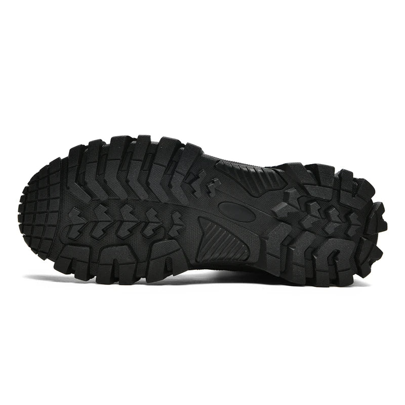CHRLCK Men's Anti-slip Hiking Boots Waterproof Mountaineering Shoes High Top Outsole Cushioning Wear-resistant Tactical Shoes