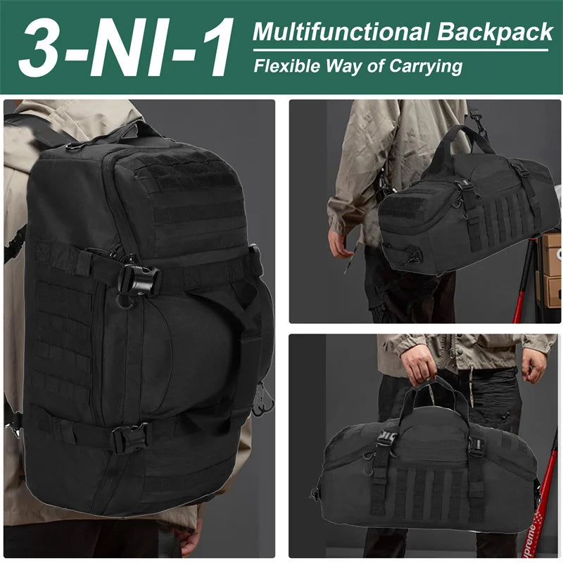 LQARMY 25 45 80L Waterproof Travel Bags Large Capacity Luggage Bags Men Duffel Bag Travel Tote Weekend Bag Duffel Bags
