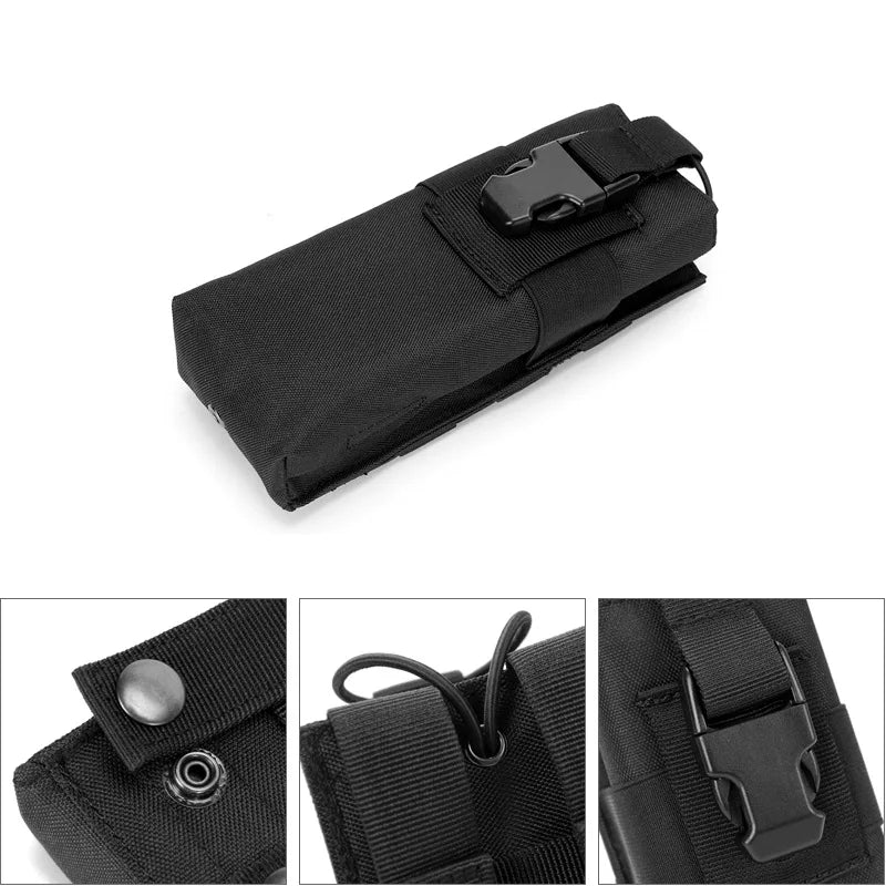 Portable Molle Walkie Talkie Bag Tactical Radio Holder Outdoor Nylon Water Bottle Pouch for Camping Hiking