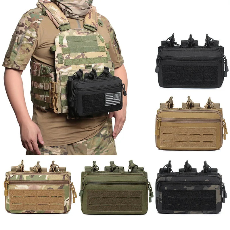 Triple Magazine Pouch Rifle 5.56/7.62 Mag Holster Ammo Holder Multi-use Molle Accessory Bag for Hunting & Airsoft Tactical Vest