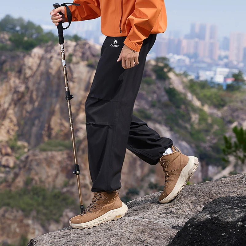 GOLDEN CAMEL high-top Hiking Shoes for Men Wear-resistant Non-slip Men's Tactical Boots Height-enhanced Anti-collision 2025