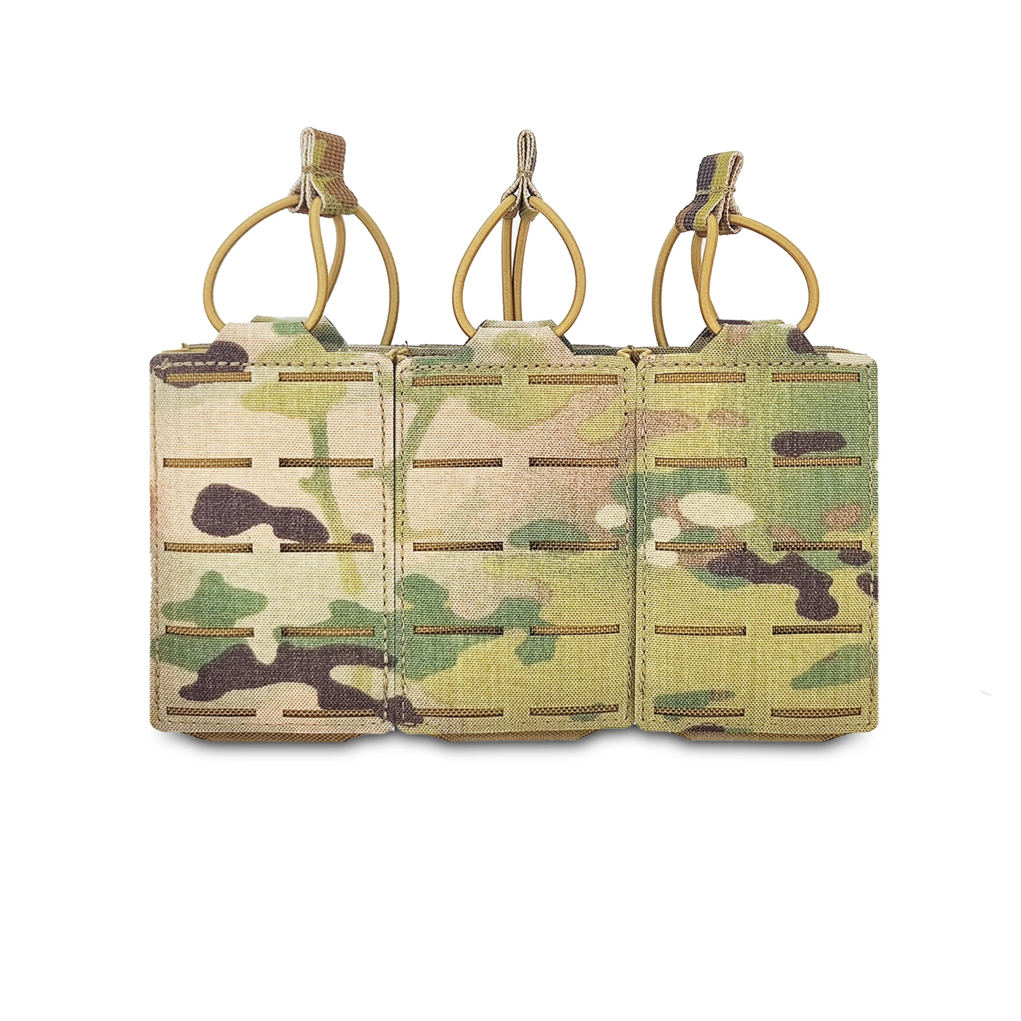 【Tactical Raiders】PM-034 SS Style Tactical Tri Mag Pouch 5.56 Set Laser-Cut Composite Nylon Fabric Bungee
