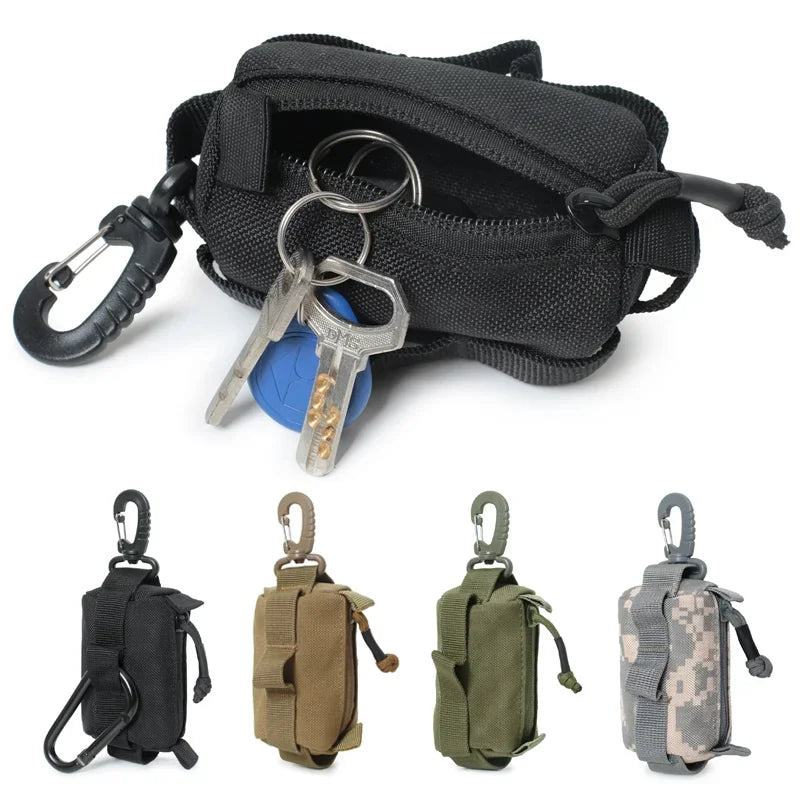 Tactical EDC Pouch Zipper Key Card Holder Pouch Coin Purses Wallet Small Bag Organizer for Men and Women Outdoor Hiking