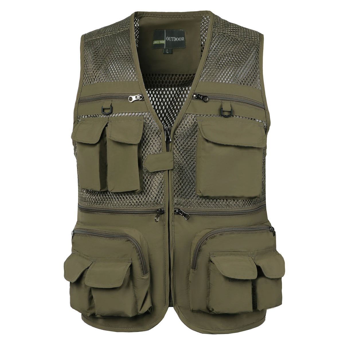 :Men's Vest Tactical Webbed Gear Coat Summer Photographer Waistcoat Tool Many Pocket Mesh Work Sleeveless Jacket Male
