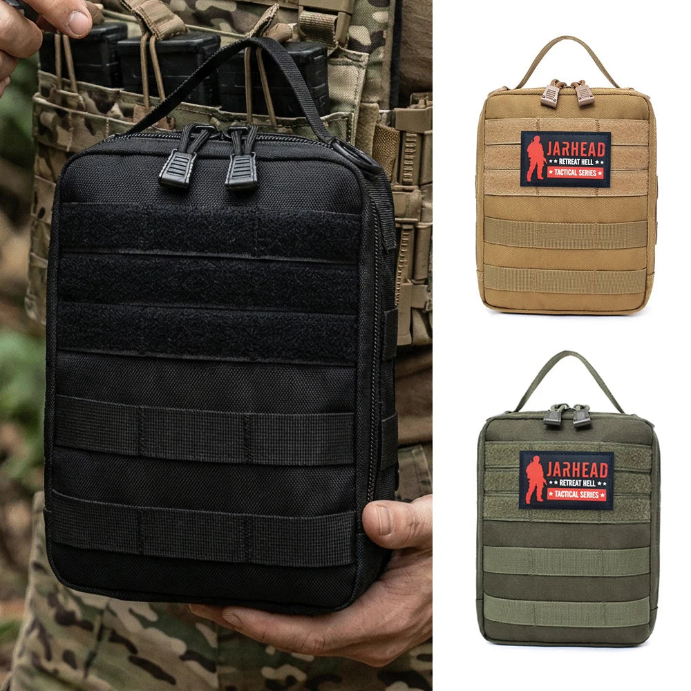 Tactical MOLLE First Aid Pouch Nylon Water Resistant EDC Medical Bag Organizer for Outdoor Hiking Camping Hunting