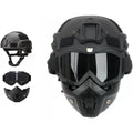 FAST Tactical Full Face ABS Helmet with Detachable Goggles NVG Bracket Airsoft CS Military Protective Mask Gear for Outdoor