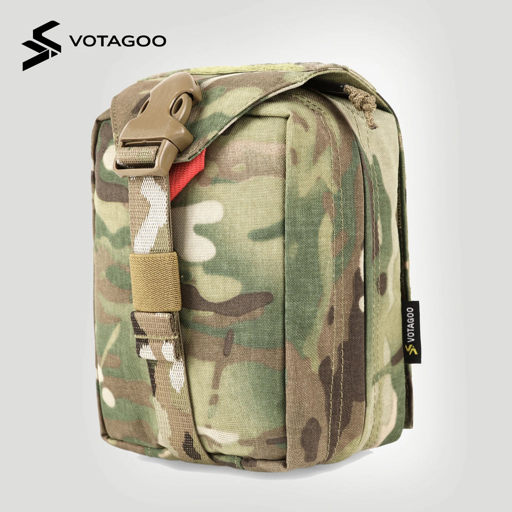 VOTAGOO Tactical Quick-Release Medical Pouch Vertical Utility Pouch EDC Molle Pouch First Aid Bag Outdoor