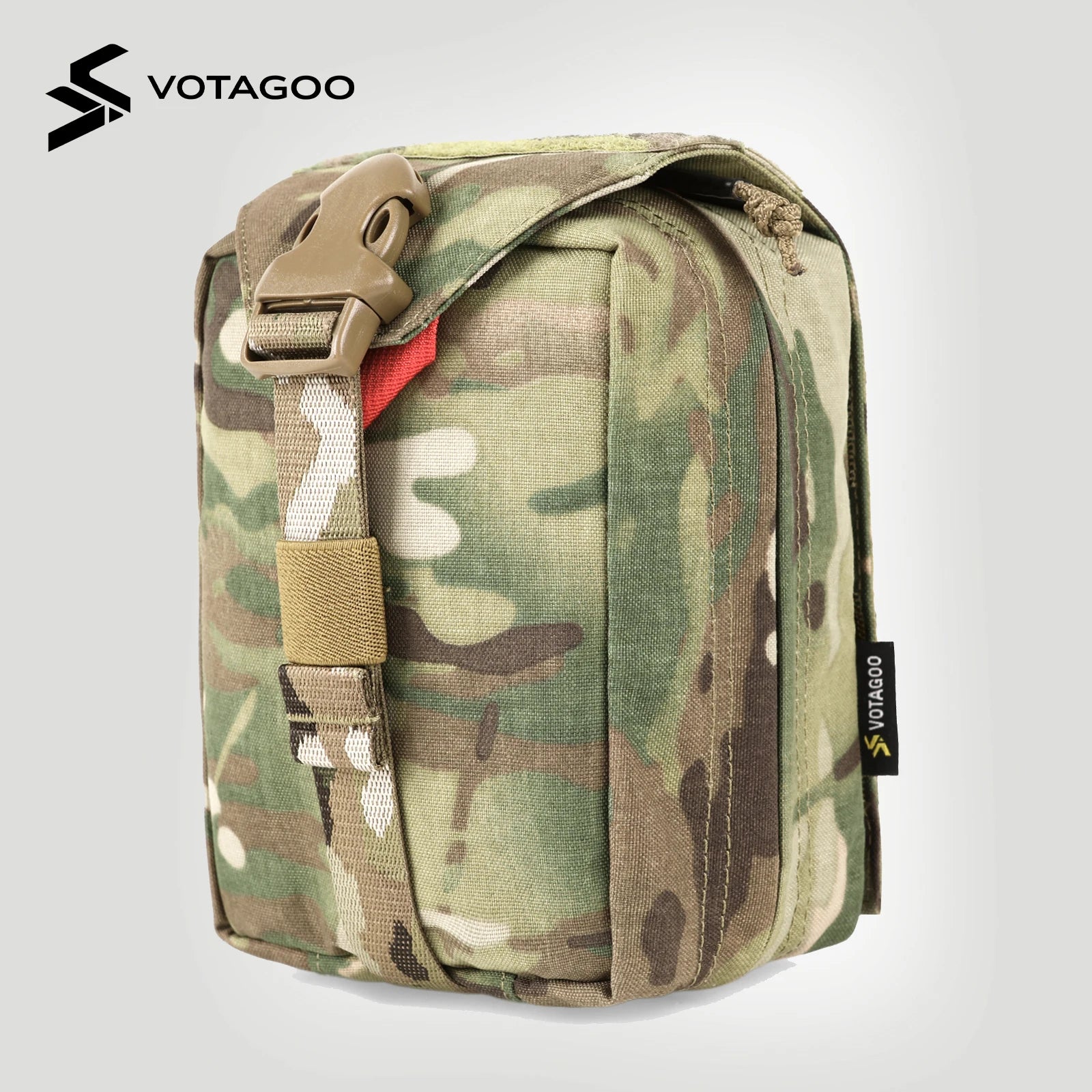 VOTAGOO Tactical Quick-Release Medical Pouch Vertical Utility Pouch EDC Molle Pouch First Aid Bag Outdoor