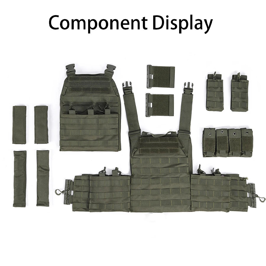 Outdoor Adventure Quick Release Vest MOLLE System Can Be Mounted With Front Triple Bag High-Density Wear-Resistant Fabric Vest