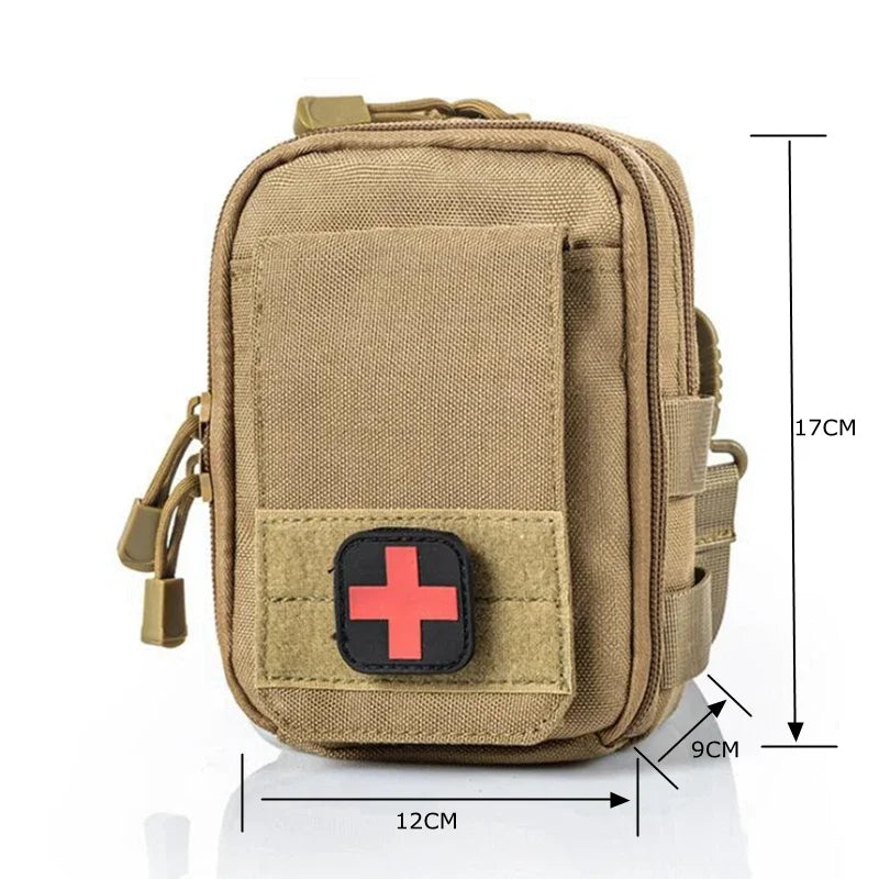 Tactical MOLLE Crossbody Bag Outdoor Waist/Shoulder Pack for Camping & Hiking, Waterproof Phone Holster with EDC Organizert