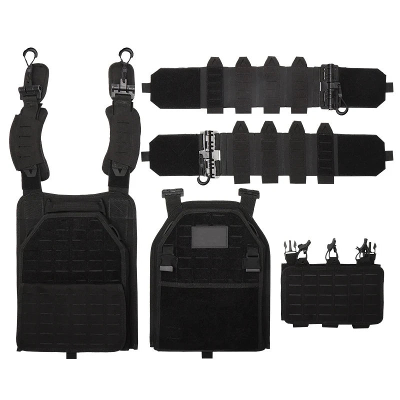 YAKEDA Tactical Plate Carrier Vest,Military Molle Assault Vest with Quick Release Buckles,Adjustable Padded Straps,1000D Nylon